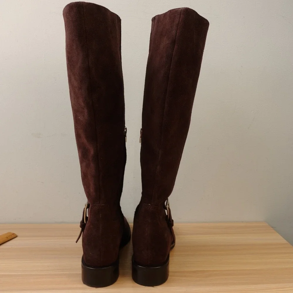Dolce Vita Womens Knee High Boots 10 Dark Brown Suede Y2K Tech Waterproof $275
